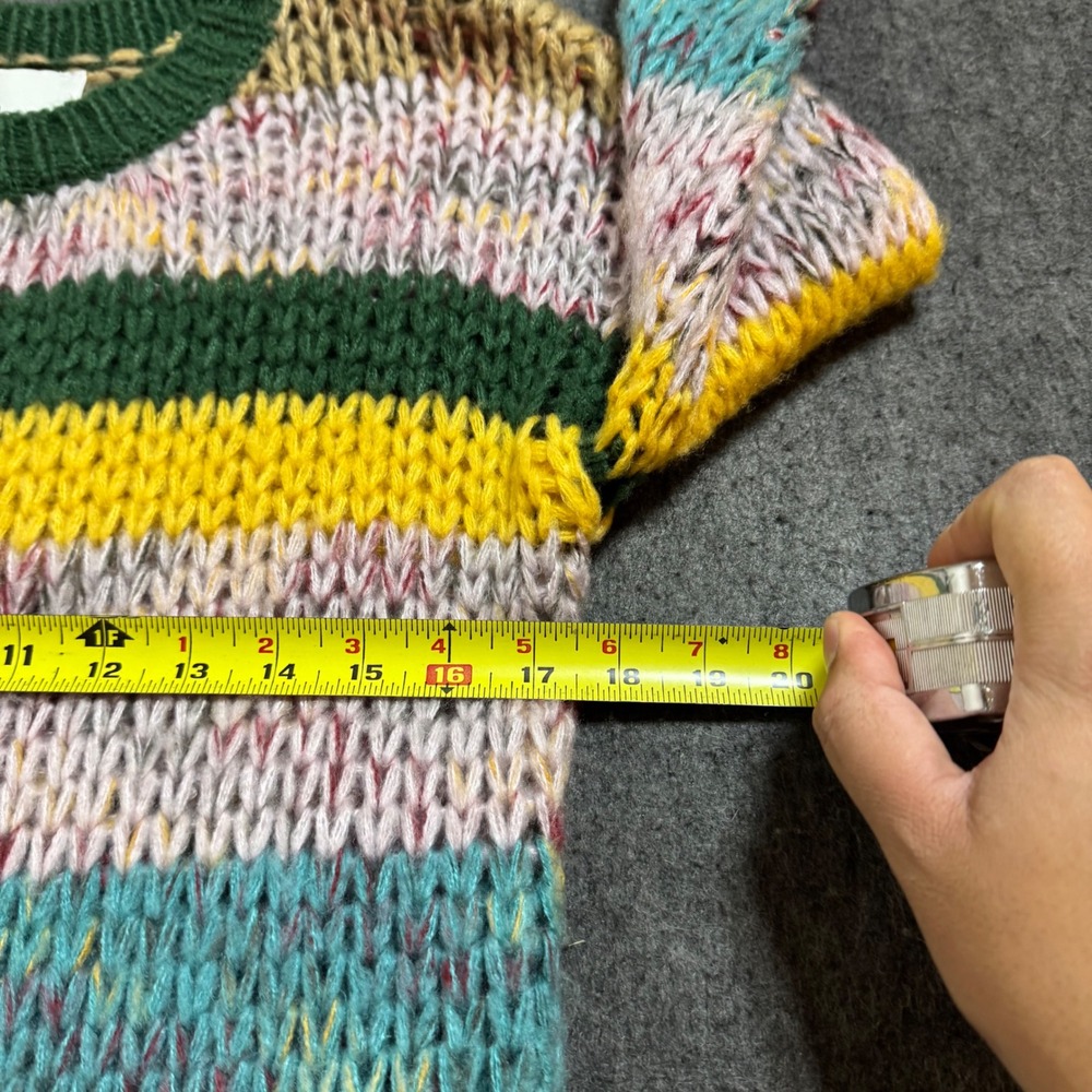 Heartloom Womens XS Multi Color Striped Chunky Knit Crewneck Pullover Sweater - Picture 6 of 7